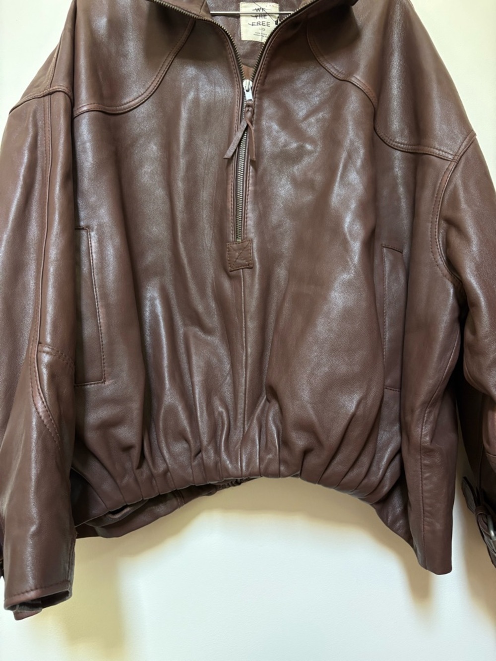 NWOT Free People We The Free Sonny Leather Pullover Jacket Size Large - Picture 8 of 16
